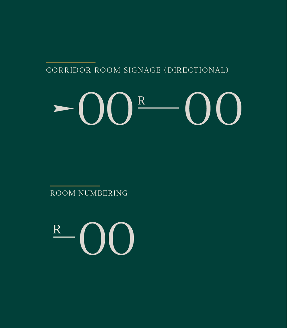 Academias room signage and numbering